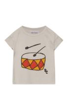 Baby Play The Drum T-Shirt Tops T-shirts Short-sleeved Beige Bobo Chos...