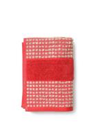 Juna Check Towel 50X100 Cm Red/Sand Röd