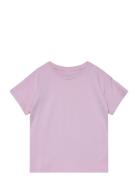 Top Ss Over D Solid Tops T-shirts Short-sleeved Purple Lindex