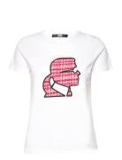 Boucle Profile T-Shirt Designers T-shirts & Tops Short-sleeved White K...