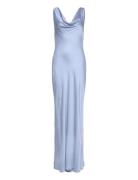 Leah Cowl Satin Maxi Dress Designers Maxi Dress Blue Malina
