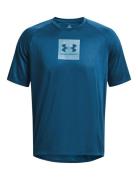 Ua Tech Prt Fill Ss Sport T-shirts Short-sleeved Blue Under Armour