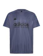 M Tiro Tee Q2 Tops T-shirts Short-sleeved Navy Adidas Sportswear