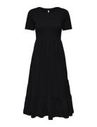 Carmay Life S/S Peplum Calf Dress Jrs Knälång Klänning Black ONLY Carm...