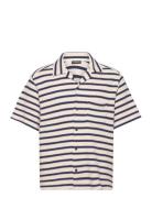 Tiro Resort Stripe Shirt Designers Shirts Short-sleeved Beige J. Linde...