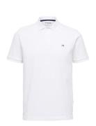 Slhdante Ss Polo Noos Tops Polos Short-sleeved White Selected Homme