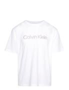 S/S Crew Neck Tops T-shirts Short-sleeved White Calvin Klein