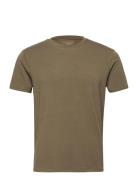 Panos Emporio Bamboo/Cotton Tee Crew Tops T-shirts Short-sleeved Khaki...