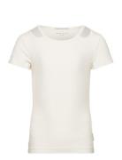 Cut Out Rib T-Shirt Tops T-shirts Short-sleeved White Tom Tailor