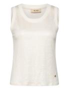 Mmcasa Foil Tank Top Tops T-shirts & Tops Sleeveless Cream MOS MOSH