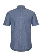 Cotton/Linen Shirt S/S Tops Shirts Short-sleeved Navy Lindbergh