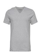 V-Neck T-Shirt Tops T-shirts Short-sleeved Grey Bread & Boxers