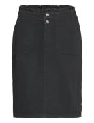 Utility Skirt With A Paperbag Waistband Knälång Kjol Black Esprit Casu...
