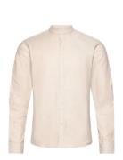 Yarn Dyed Oxford Superflex Shirt L/ Tops Shirts Casual Beige Lindbergh