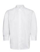 80S Ctn Brdclth-Shirt Tops Shirts Long-sleeved White Lauren Ralph Laur...