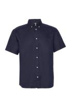 Les Deux Kris Linen Ss Shirt Blå