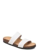 Biabetricia Twin Strap Sandal Platta Sandaler White Bianco