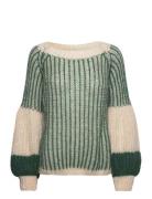 Liana Knit Sweater Tops Knitwear Jumpers Green Noella