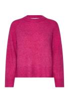 Selected Femme Slfrena Ls Knit O-Neck Camp Rosa