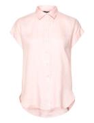 Linen Dolman-Sleeve Shirt Tops Shirts Short-sleeved Pink Lauren Ralph ...