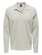 ONLY & SONS Onsbrody Reg Split Neck Ls Polo Beige