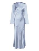 Satin Maxi Dress Maxiklänning Festklänning Blue Gina Tricot