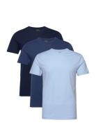 Slim Crewneck 3-Pack Tops T-shirts Short-sleeved Blue Polo Ralph Laure...
