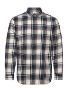 Slhslim-Dan Flannel Shirt Ls O Tops Shirts Casual Navy Selected Homme