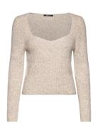 Knitted Top Tops Knitwear Jumpers Beige Gina Tricot