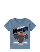 Nmmarav Hotwheels Ss Top Box Sky Tops T-shirts Short-sleeved Blue Name...