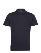 Waffle Texture Ss-Pique Tops Polos Short-sleeved Navy GANT