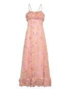 Organza Strap Dress Maxiklänning Festklänning Pink By Ti Mo