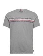 Center Chest Stripe Tee Tops T-shirts Short-sleeved Grey Tommy Hilfige...