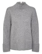 Yasemilie Highneck Knit Pullover S. Noos Tops Knitwear Turtleneck Grey...