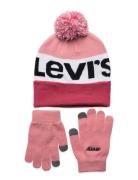 Levi's® Beanie And Gloves Set Accessories Headwear Hats Beanie Pink Le...