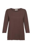 Macecille Tops T-shirts & Tops Long-sleeved Brown Masai