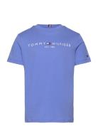 U Essential Tee S/S Tops T-shirts Short-sleeved Blue Tommy Hilfiger