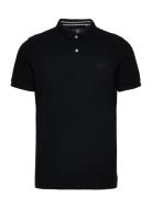 Classic Pique Polo Tops Polos Short-sleeved Black Superdry