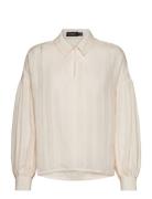 Slamanza Shirt Blouse Ls Tops Blouses Long-sleeved Cream Soaked In Lux...