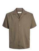Jprccaaron Tencel Resort Shirt S/S Ln Tops Shirts Short-sleeved Brown ...