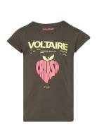 Zadig & Voltaire Kids Short Sleeves Tee-Shirt Khaki Green