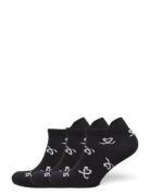 Heart Sock Pack, Kit Of 3 Lingerie Socks Footies-ankle Socks Black Dai...