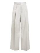 Calvin Klein Shiny Viscose Tailored Wide Leg Kräm