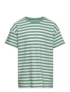 Top Ss Essential Stripe Tops T-shirts Short-sleeved Green Lindex