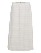 Objfeodora Midi Skirt Div Knälång Kjol White Object