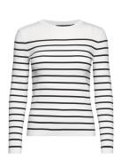 Striped Crewneck Sweater Tops Knitwear Jumpers White Lauren Ralph Laur...