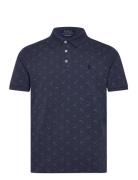 Custom Slim Fit Stretch Mesh Polo Shirt Tops Polos Short-sleeved Blue ...