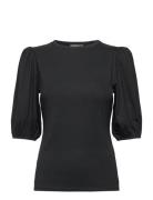 Biche Top Tops T-shirts & Tops Short-sleeved Black Residus