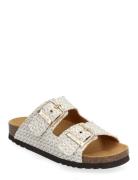 Sl Noelle Raffia Platta Sandaler White Scholl