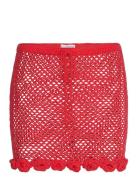 Crochet Mini Skirt Flowers Kort Kjol Red Mango